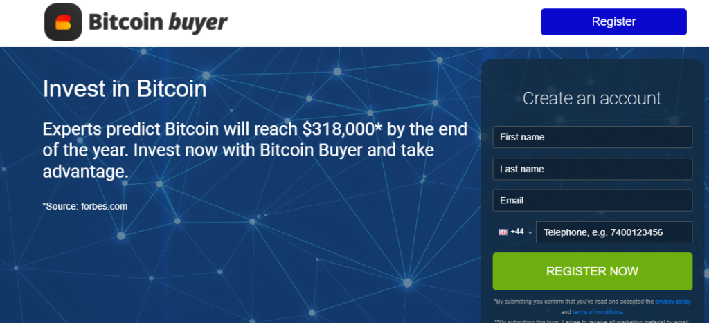 Bitcoin buyer registration